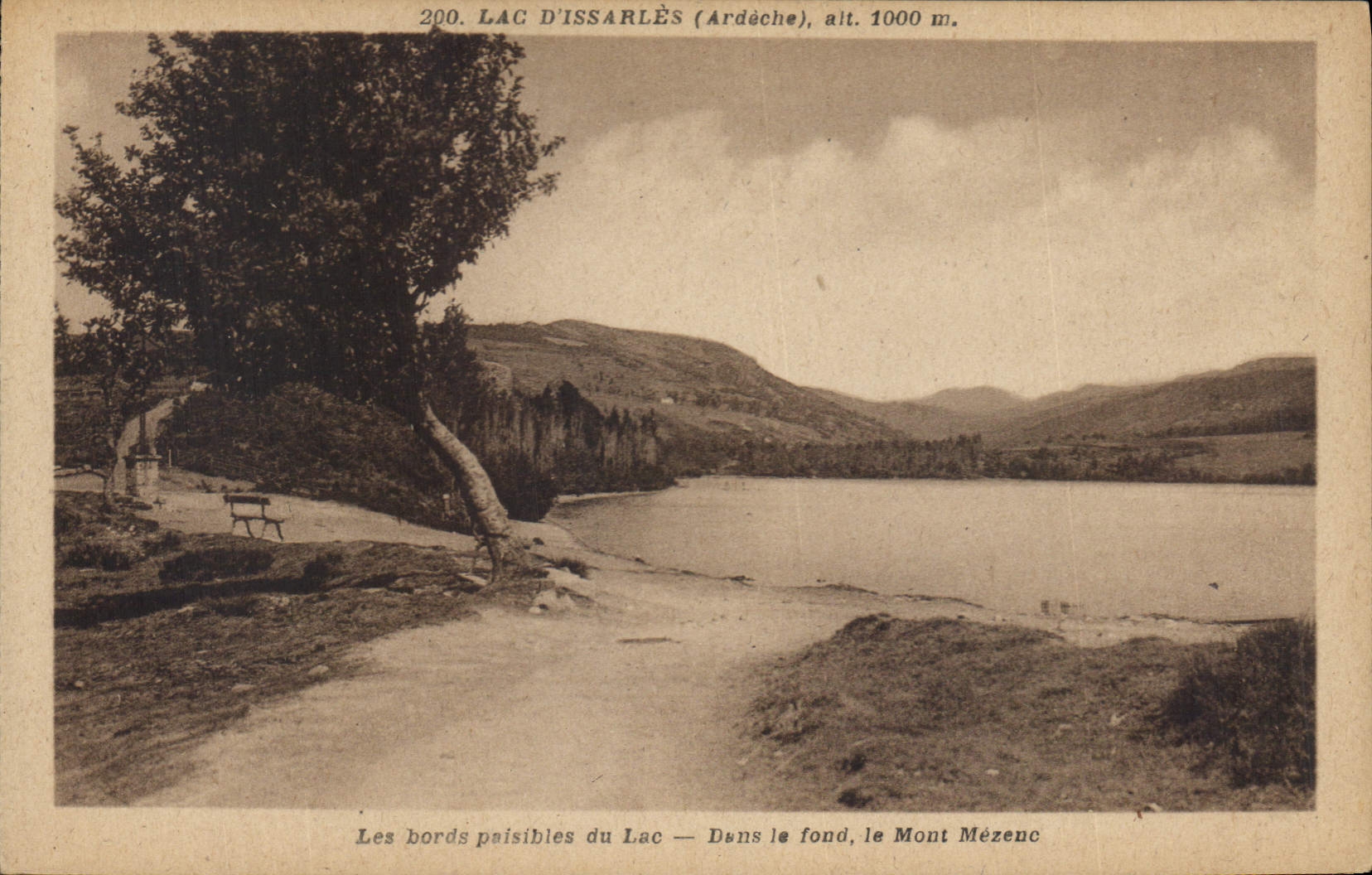 CPA Les bords paisibies duLac Dans de fond le Mont Mezeno 