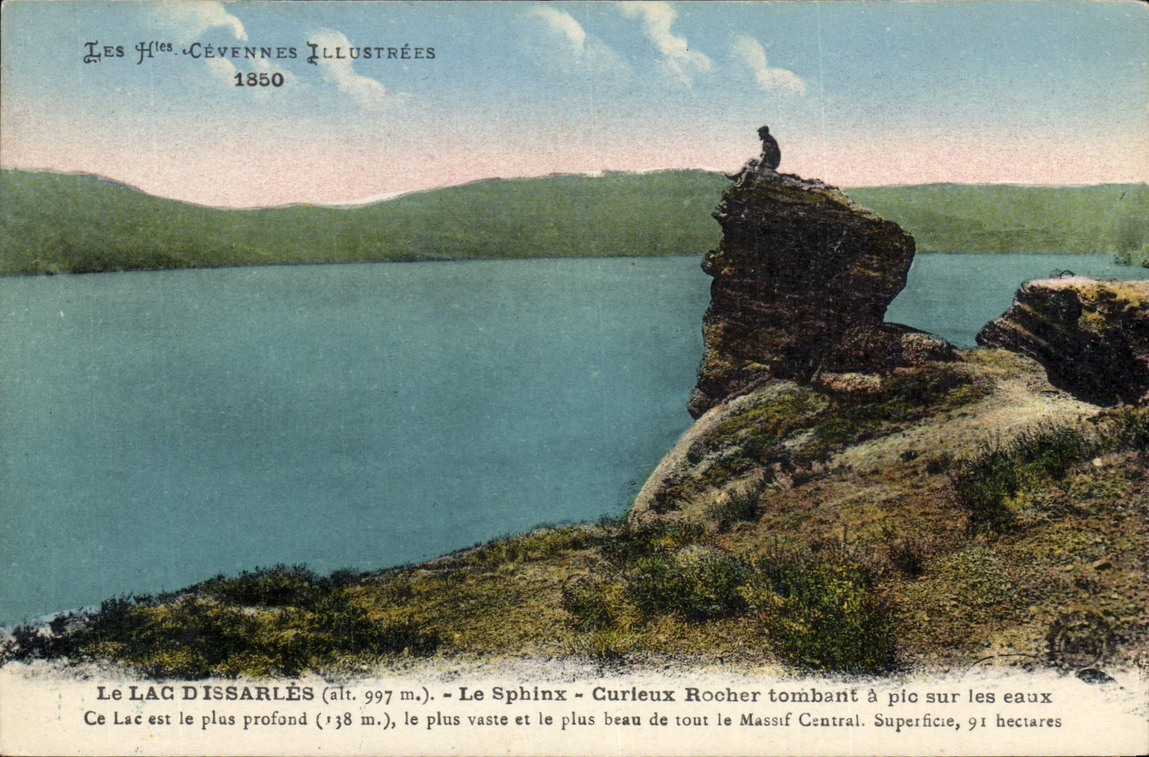 CPA Lac d'Issarles Le Sphinx Rocher tombant a pic sur le eaux