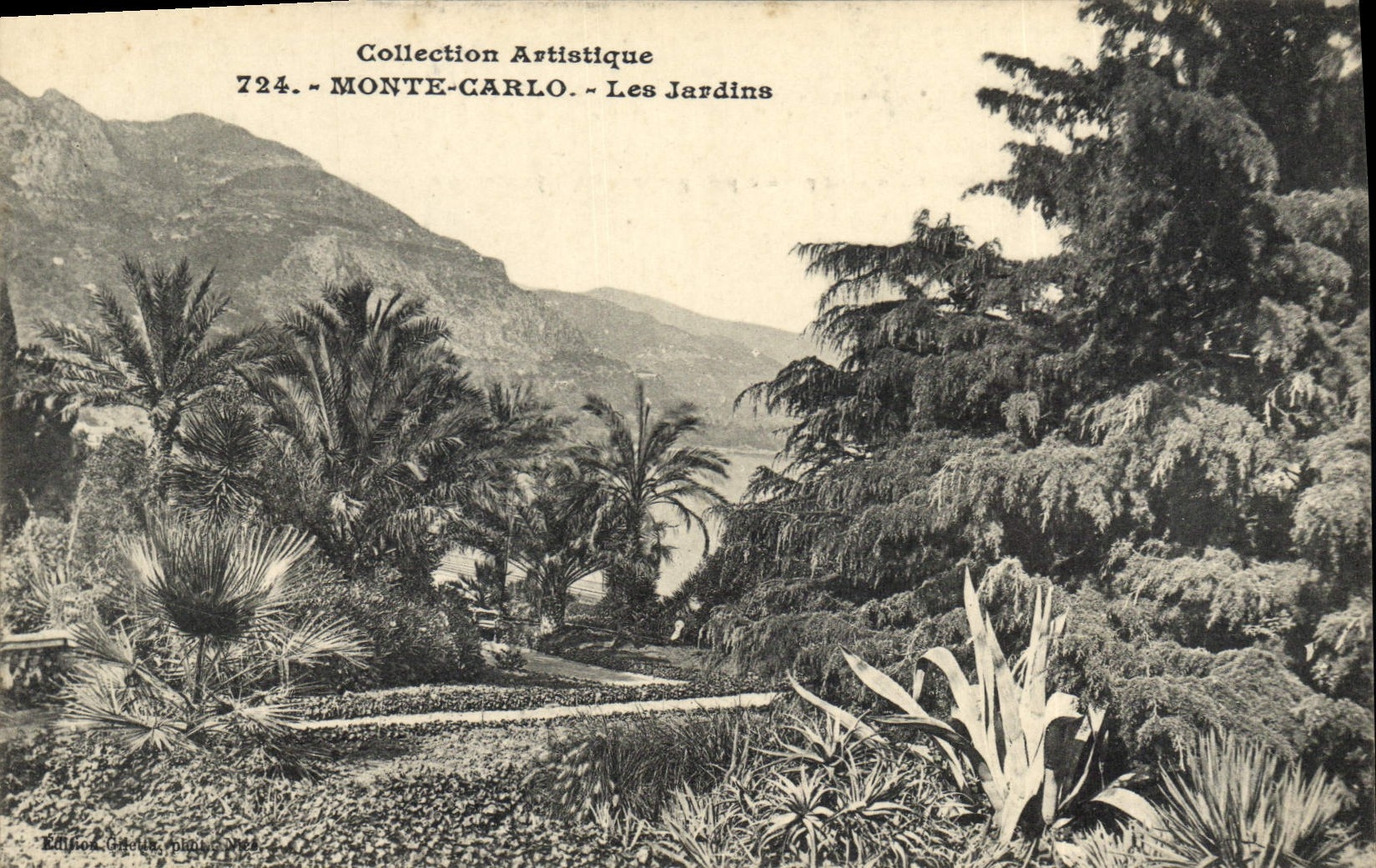 CPA Collection Artistique Monte Carlo les jardins 