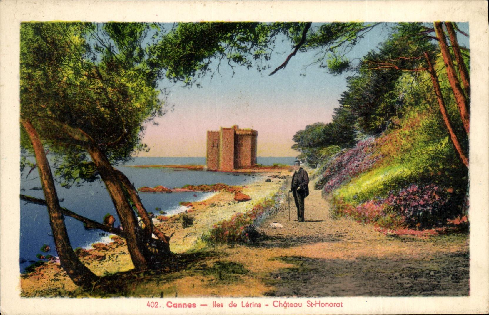 CPA Cannes Iles de Lerins Chateau St Honorat 