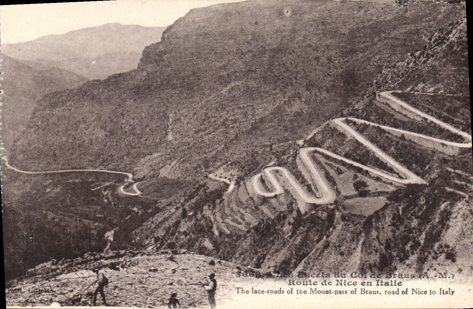 CPA Col de Braus A M route de Nice en Italie 