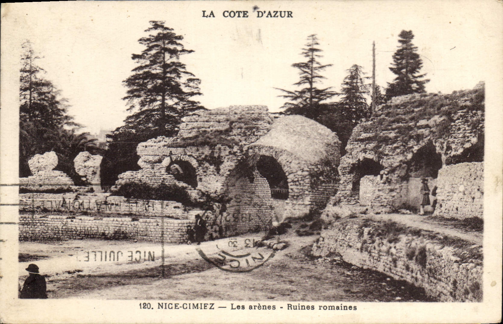 CPA La Cote d'Azur Nice Cimiez les Arenes Ruines Romaines 