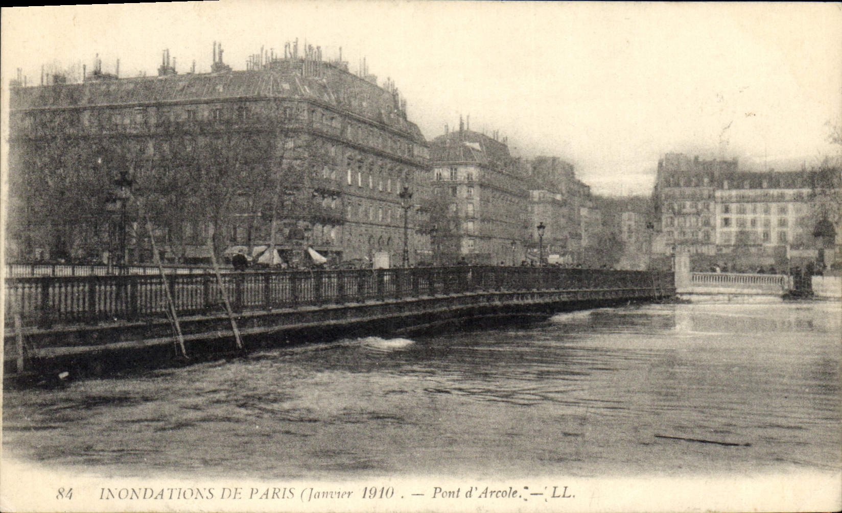 CPA Inondations de Paris Janvier 1910 Pont d'Arcole