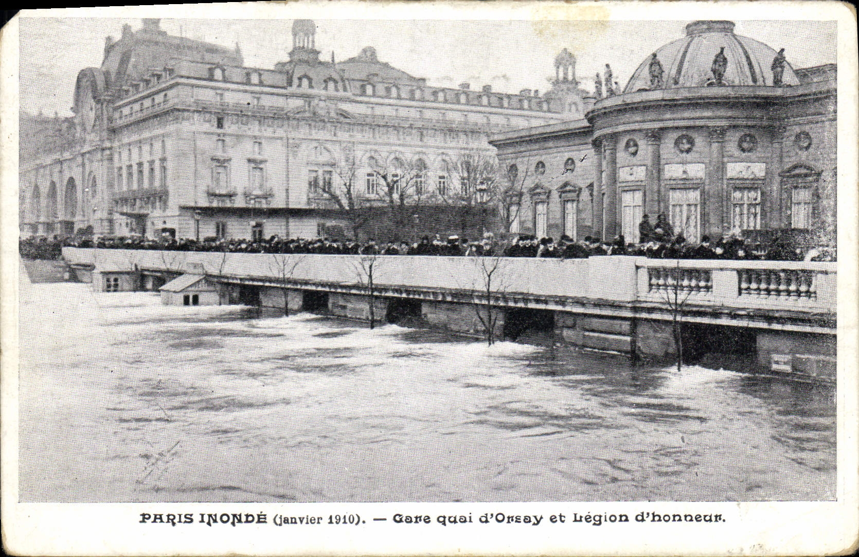 CPA Paris Inonde Janvier 1910 Gare Quai d'Orsay et legion d'Honneur