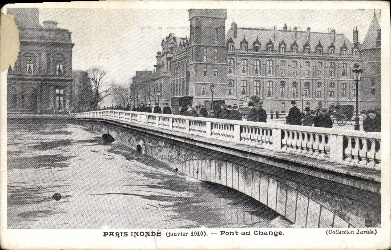 CPA Paris Inonde Janvier 1910 Pont du Change 