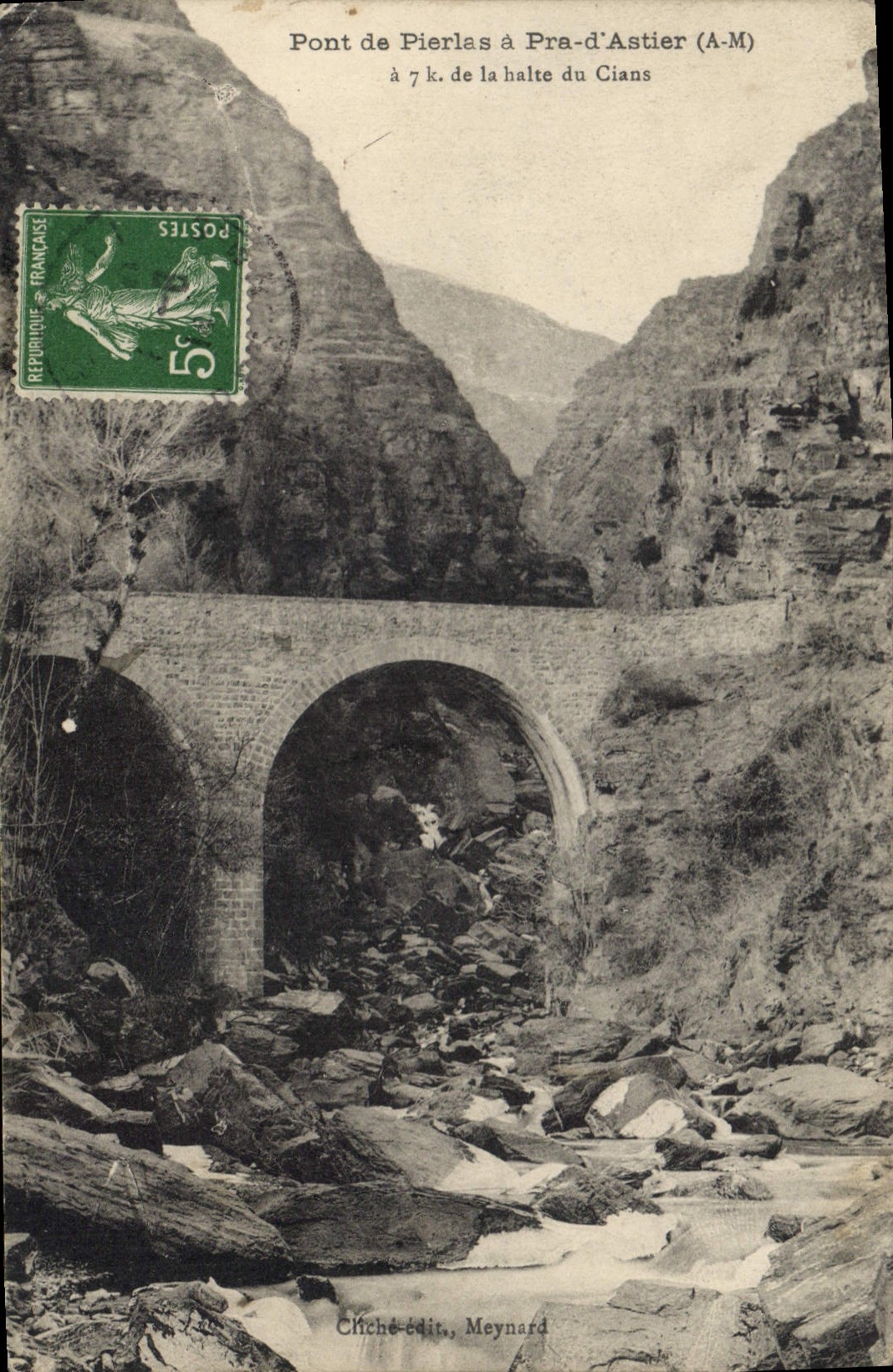 CPA Pont de Pierlas a Pra d'Astier A M a 7K de la halte du Cians