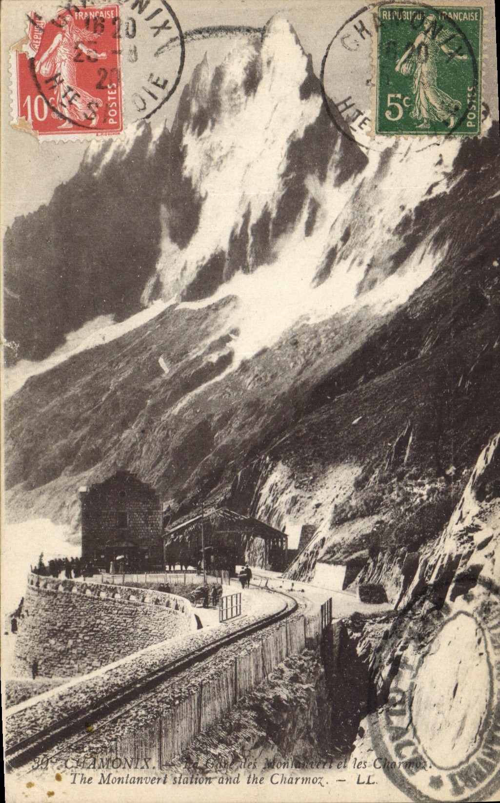 CPA Chamonix the Montanvert station and the Charmoz 