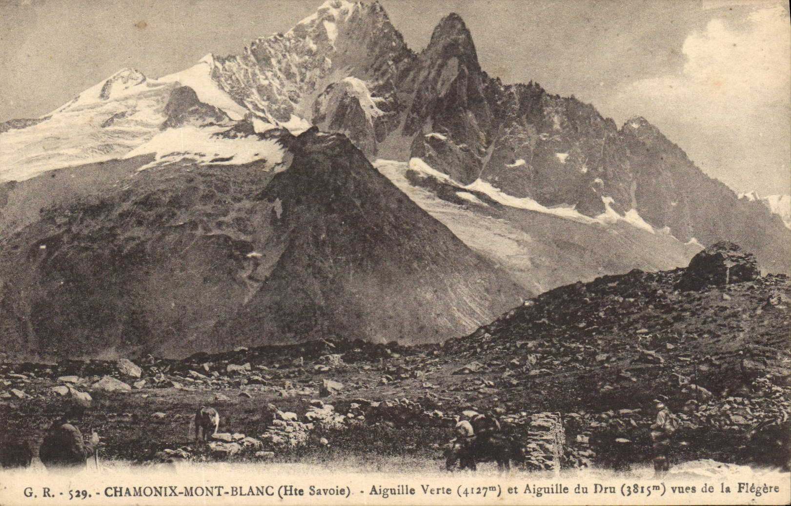 CPA Chamonix Mont Blanc Hte Savoie Aiguille Verte et Aiguille du Dru Vues de la Flegere 