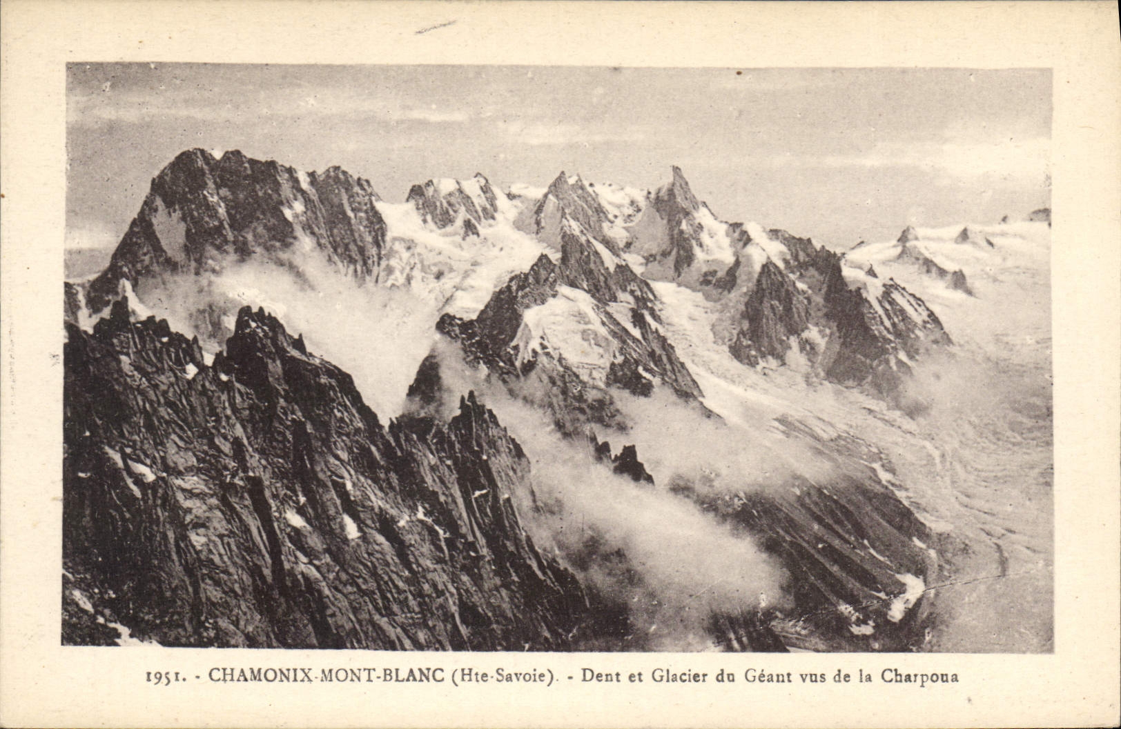 CPA Chamonix Mont Blanc Hte Savoie dent et Glacier du Geant vus de la Charpoua 