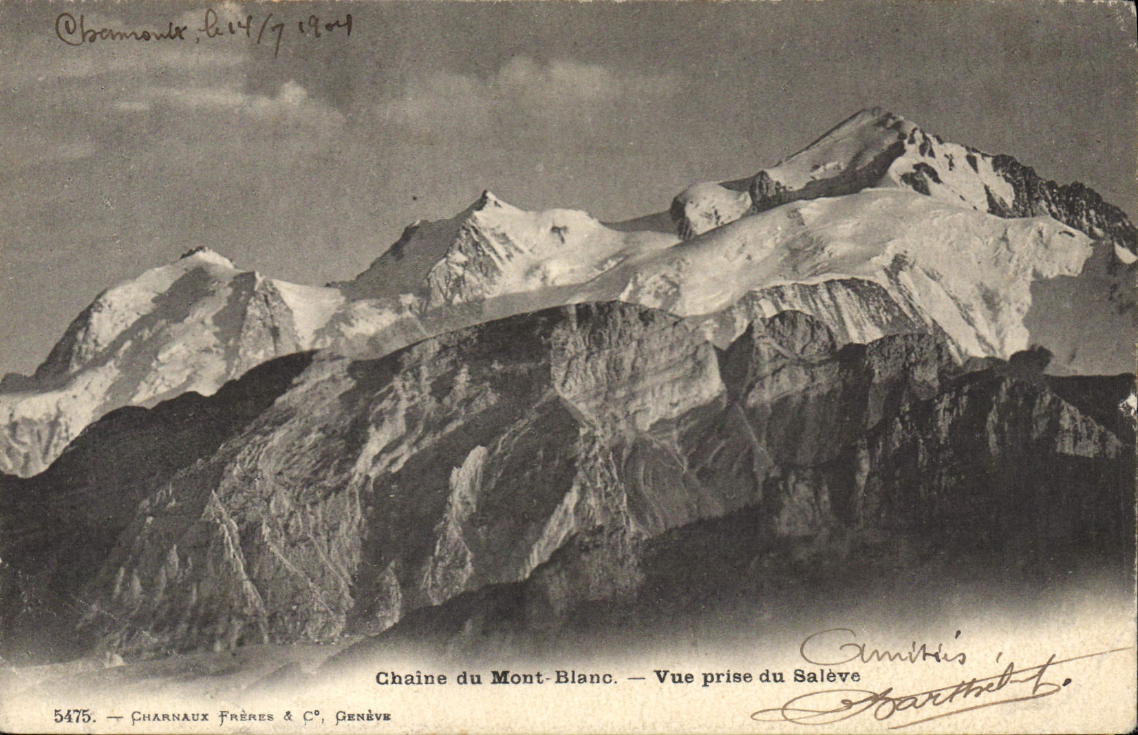 CPA Chaine du Mont Blanc vue prise du Saleve 