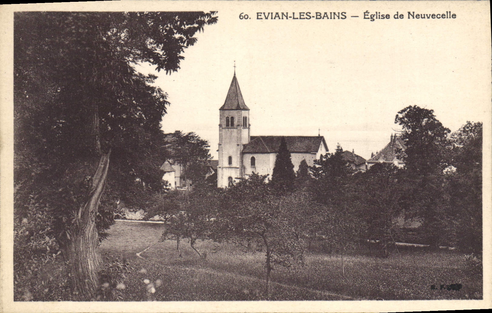 CPA Evian les Bains Eglise de Neuvecelle 