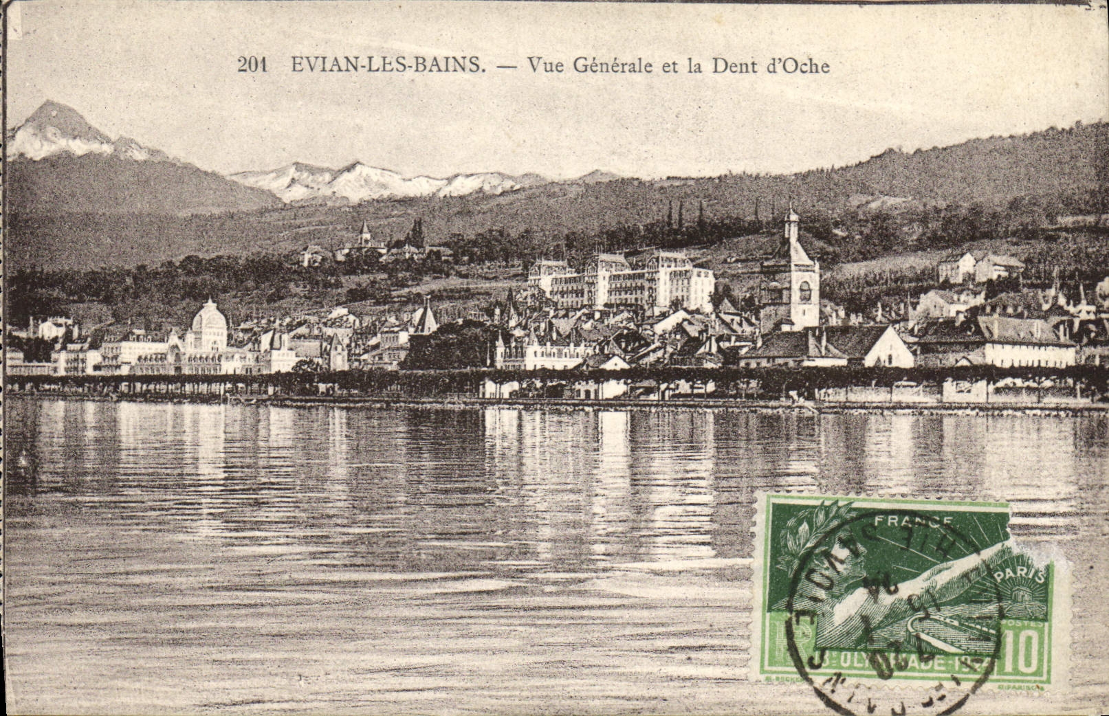 CPA Evian les Bains vue generale et la Dent d'Oche 