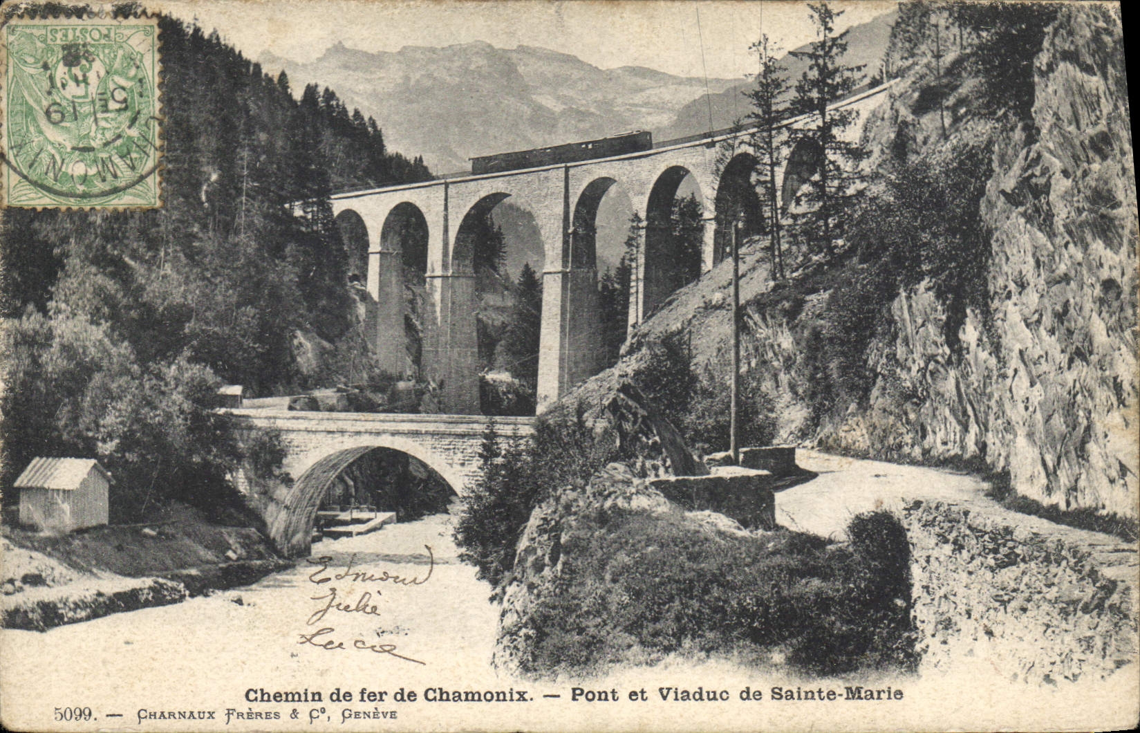 CPA Chemin de fer de Chamonix Pont et Viaduc de Sainte Marie 