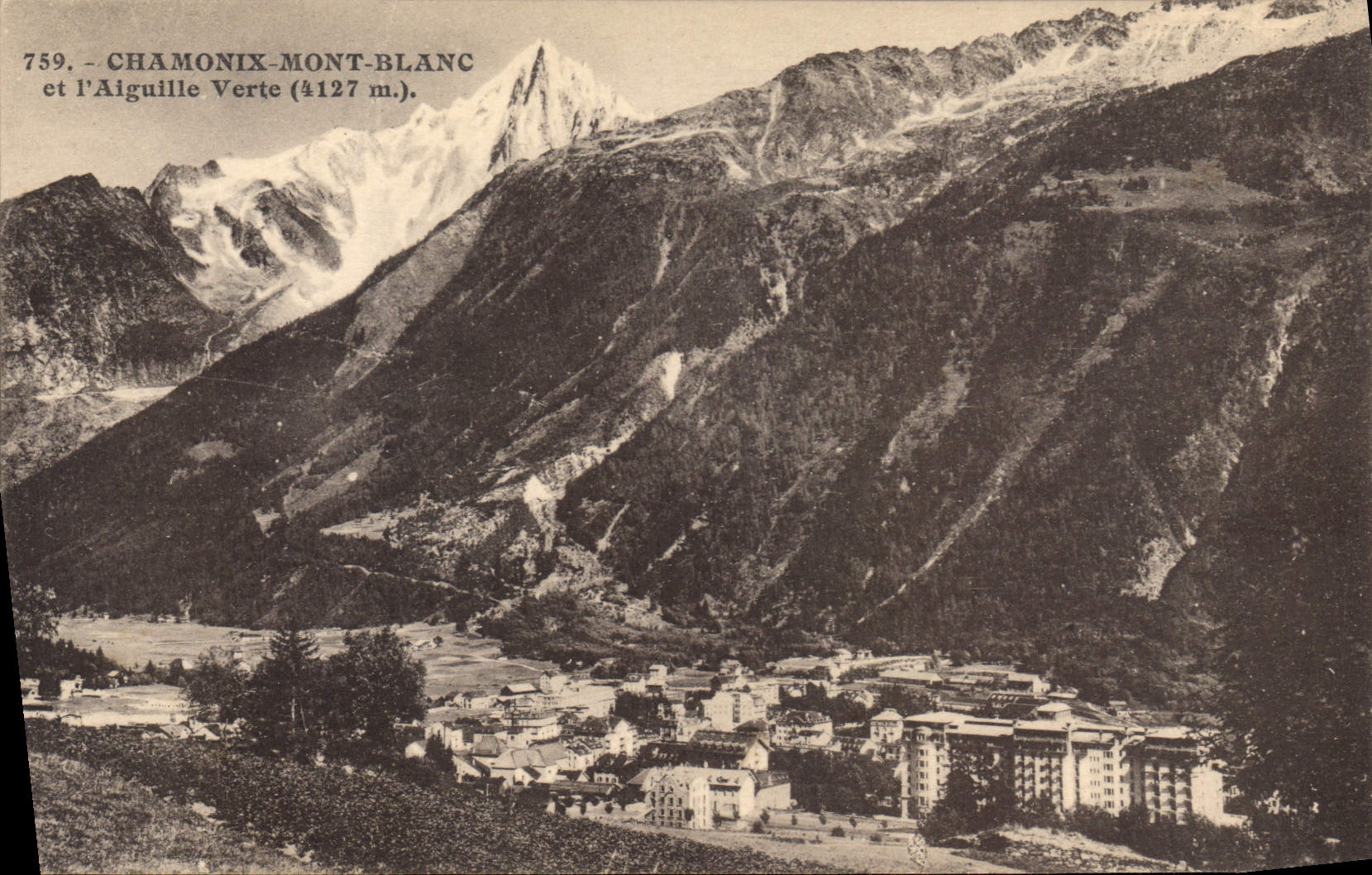 CPA Chamonix Mont Blanc et l'Aiguille Verte 
