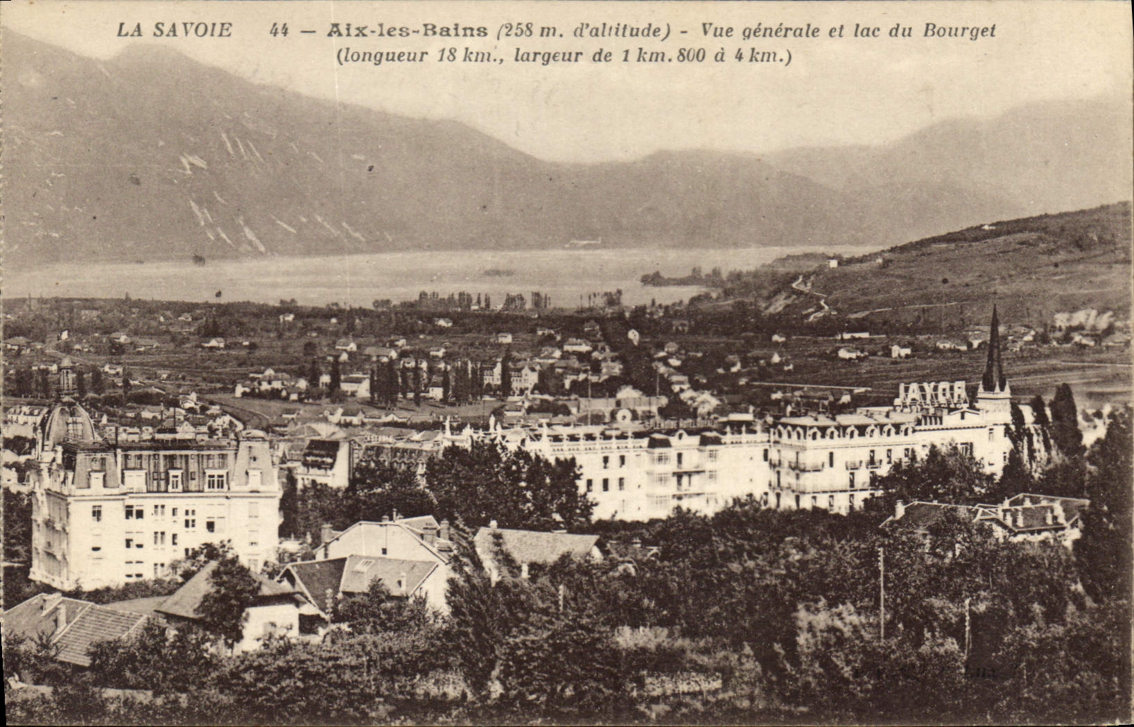 CPA La Savoie Aix les Bains Vue generale et lac du Bourget 