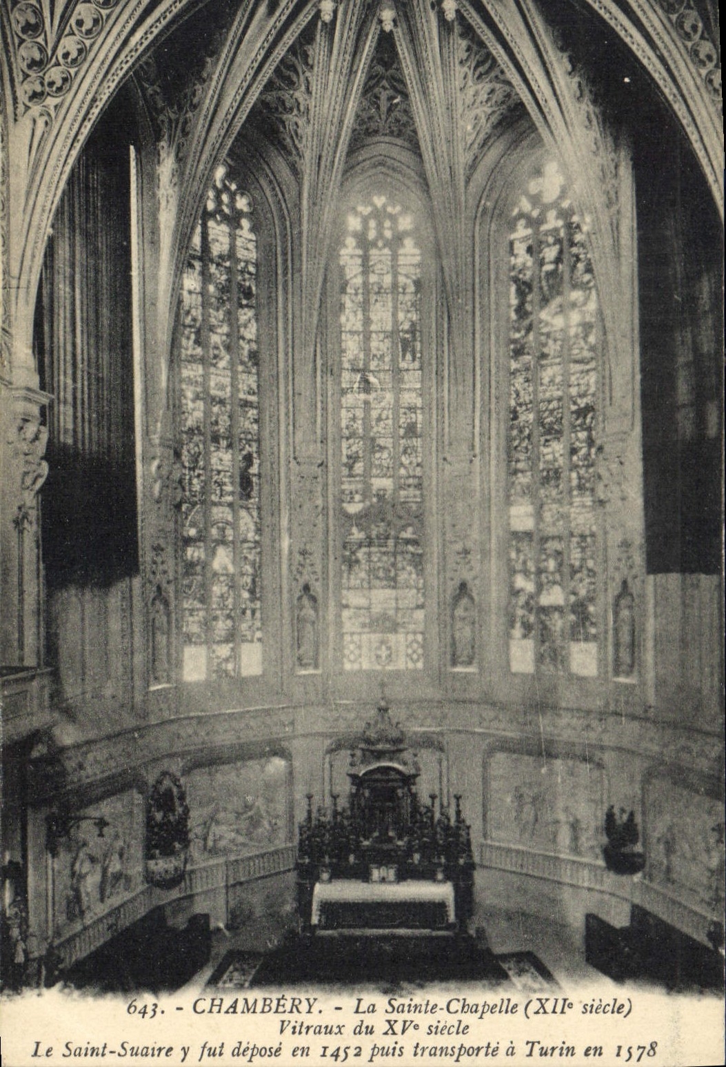 CPA Chambery La Sainte Chapelle Vitraux Le Saint Suaire