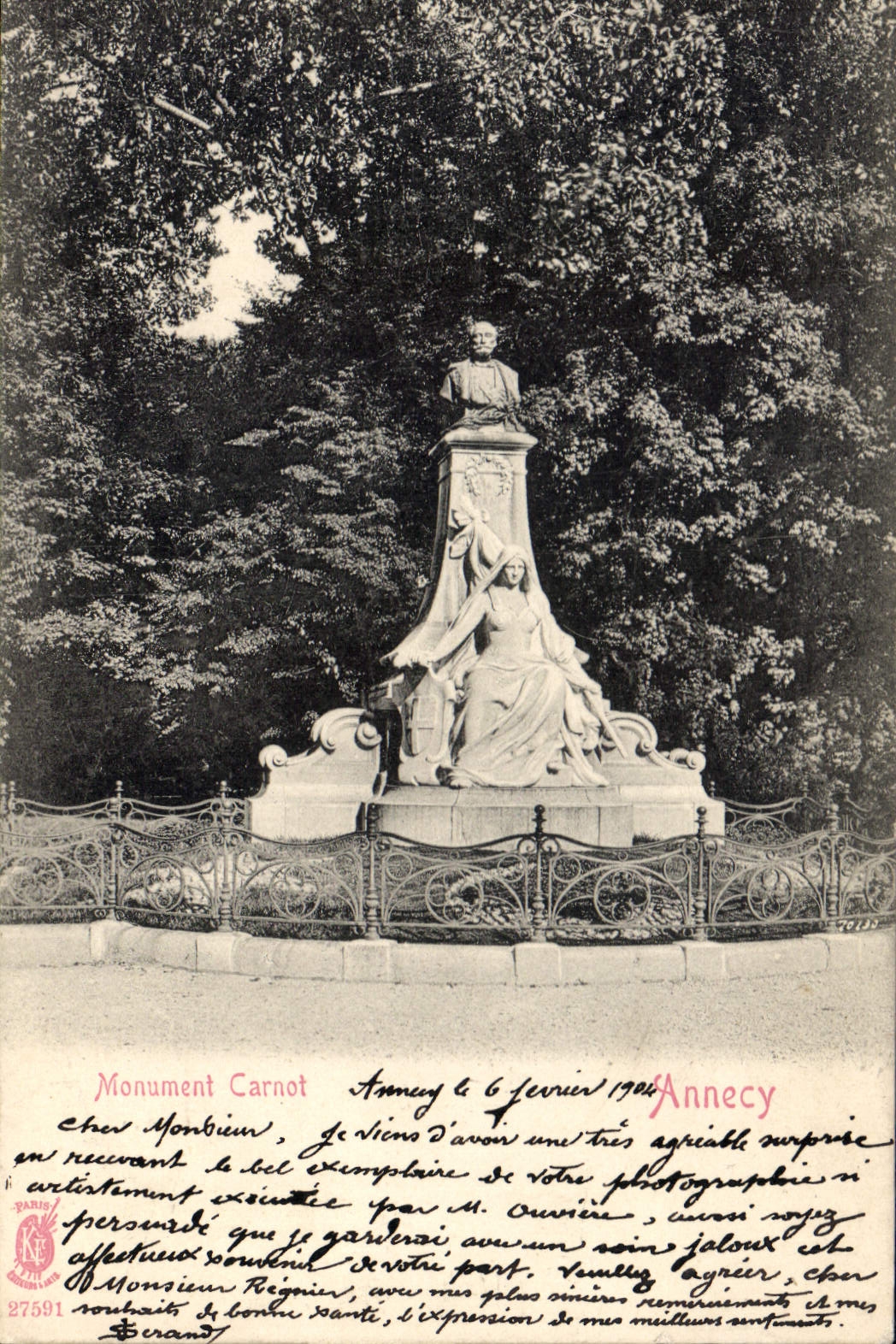 CPA Monument Carnot Annecy 