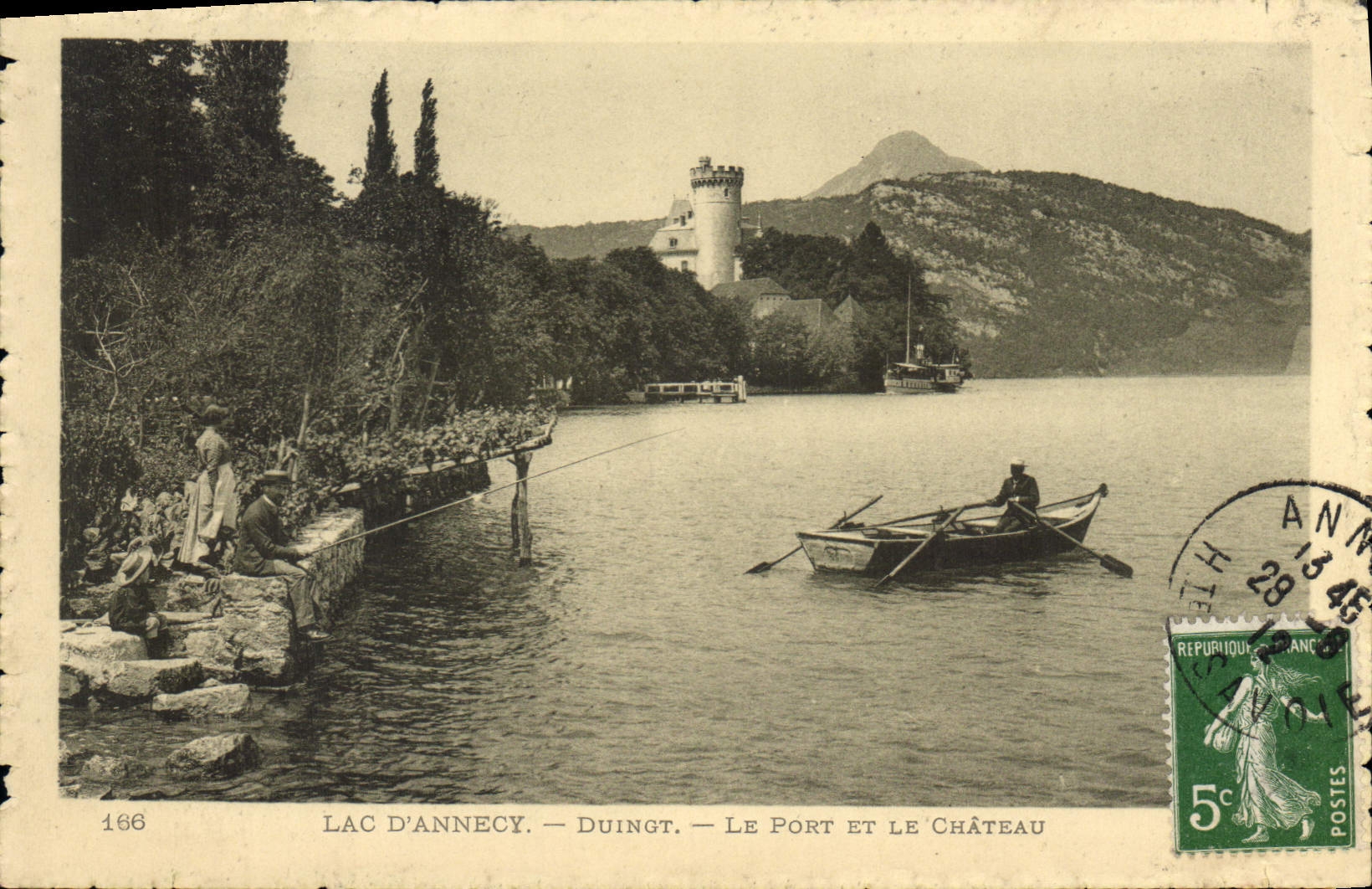 CPA Lac d'Annecy Duingt Le Port et le Chateau 