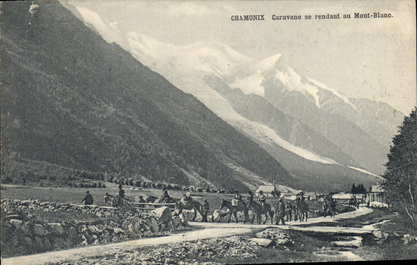 CPA Chamonix Caravane se rendant au Mont Blanc 