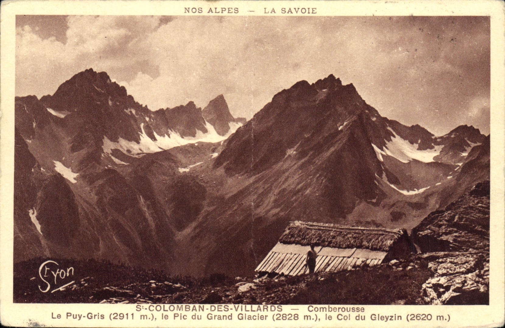 CPA Nos Alpes La Savoie St Colomban des Villards Comberousse Le Puy Gris le Pic du Grand Glacier le 