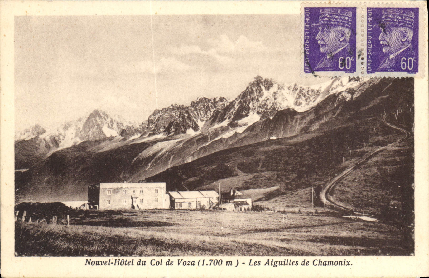 CPA Nouvel Hotel du Col de Voza Les Aiguilles de Chamonix
