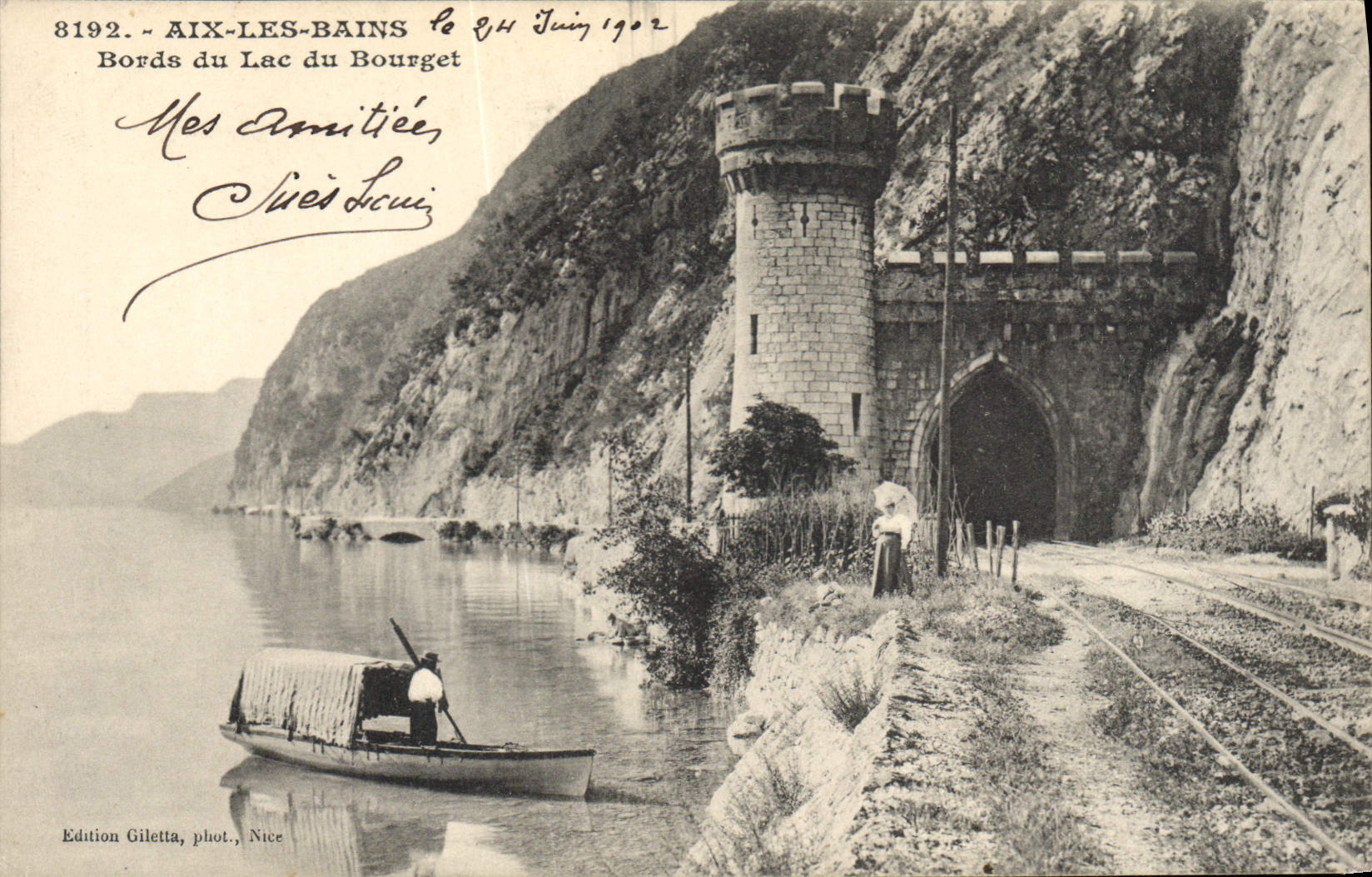 CPA Aix les bains Bords du Lac du Bourget Bateau