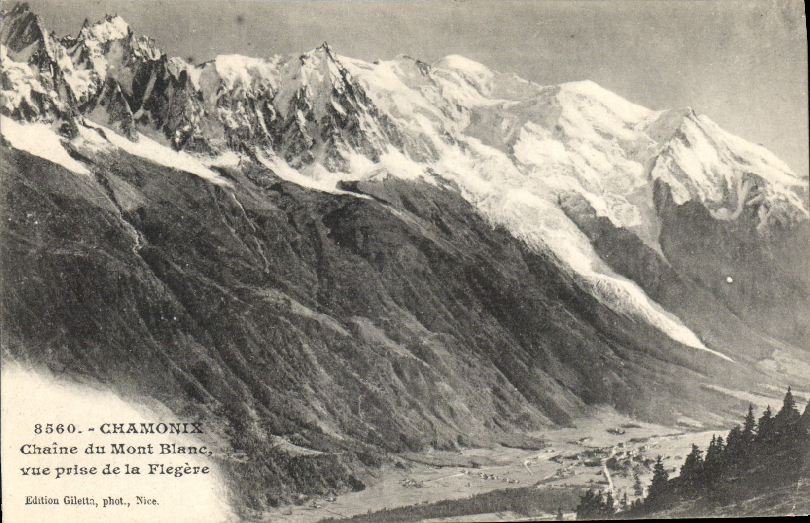 CPA Chamonix Chaine du Mont Blanc viue prise de la Flegere