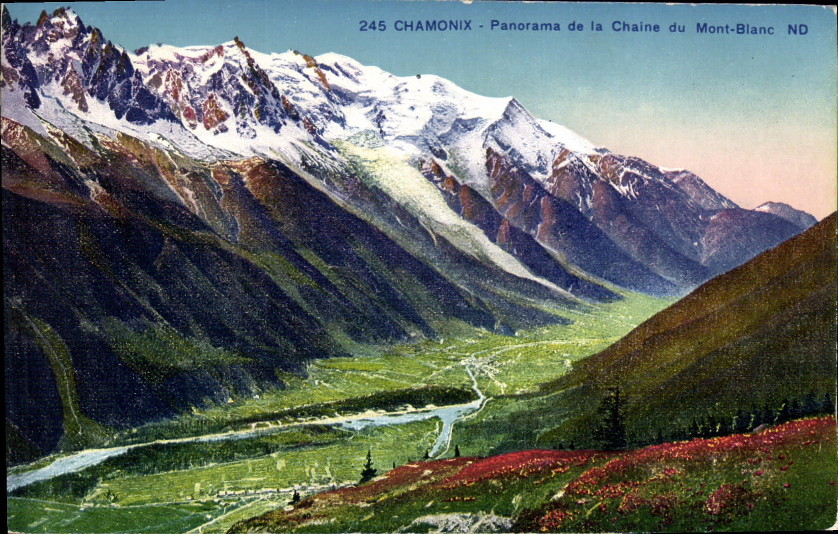CPA Chamonix Panorama de la Chaine du Mont Blanc