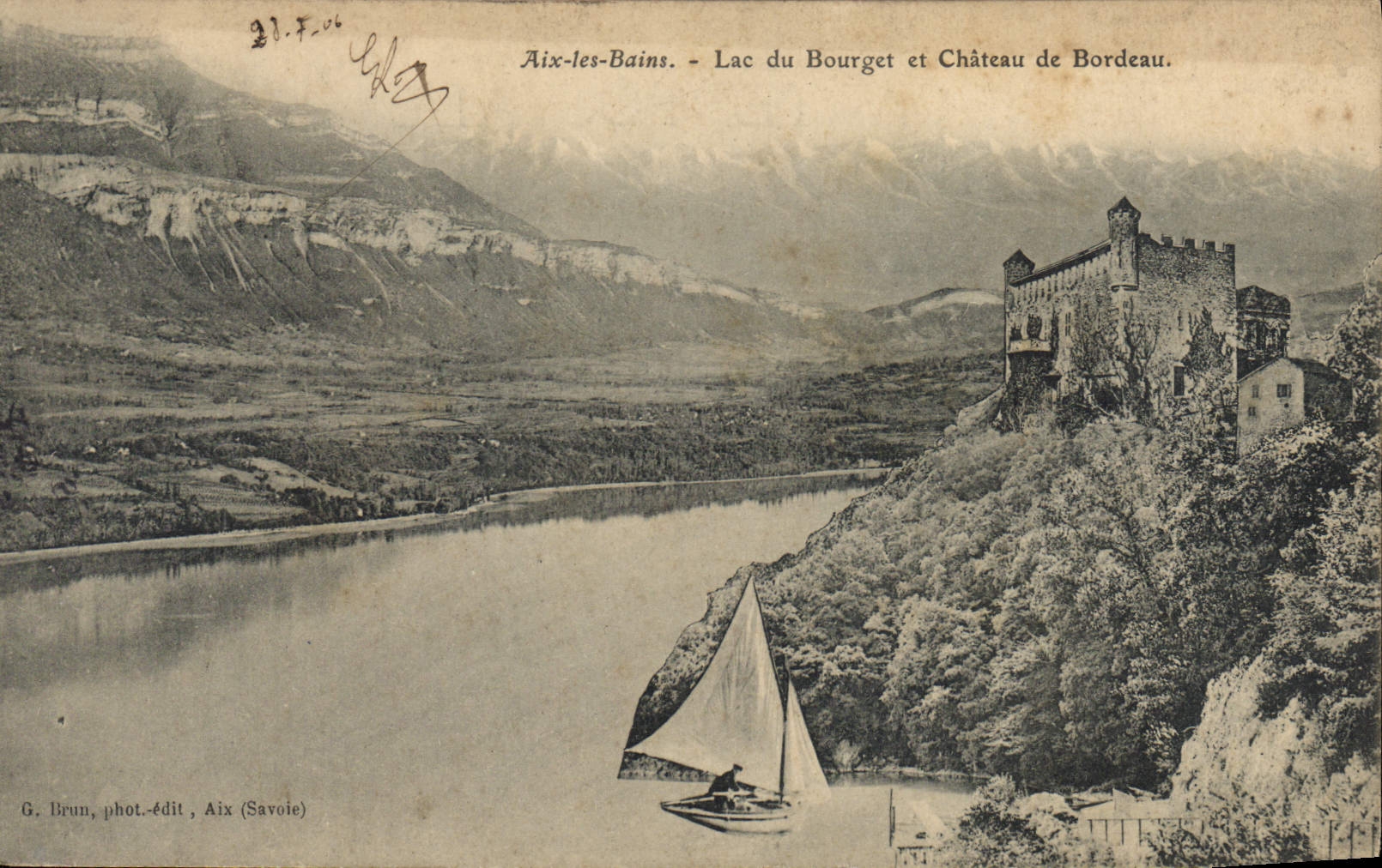 CPA Aix les Bains Lac du Bourget et Chateau de Bordeau 