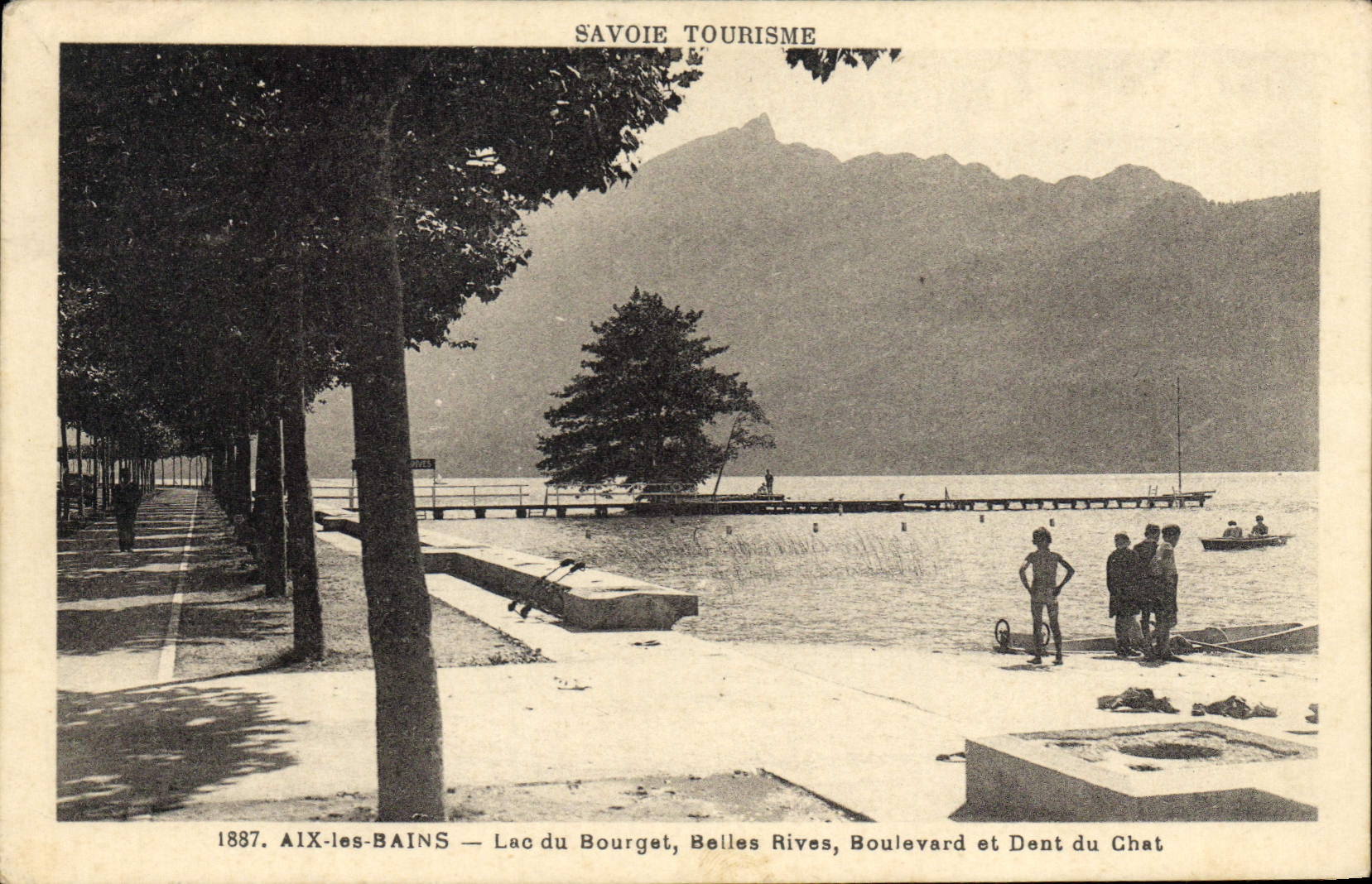 CPA Aix les Bains Lac du Bourget Belles Rives Boulevard et Dent du Chat 