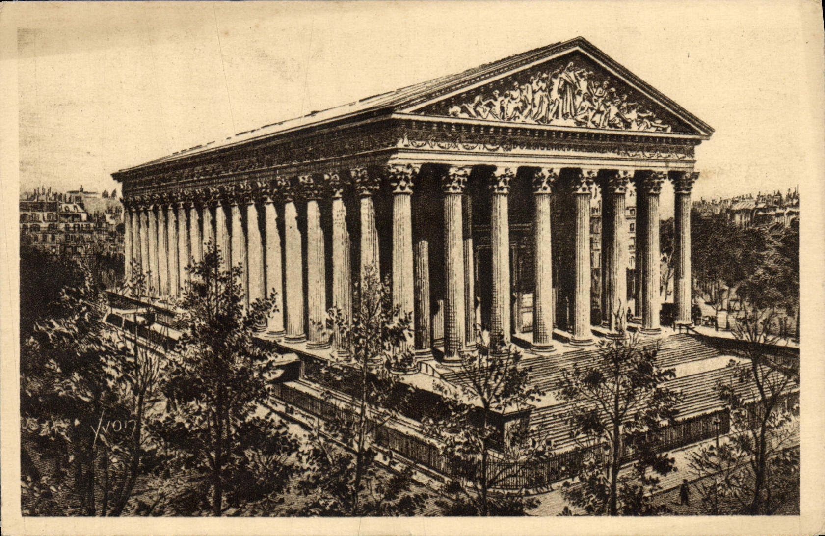 CPA Paris en Flanant Eglise de la Madeleine 