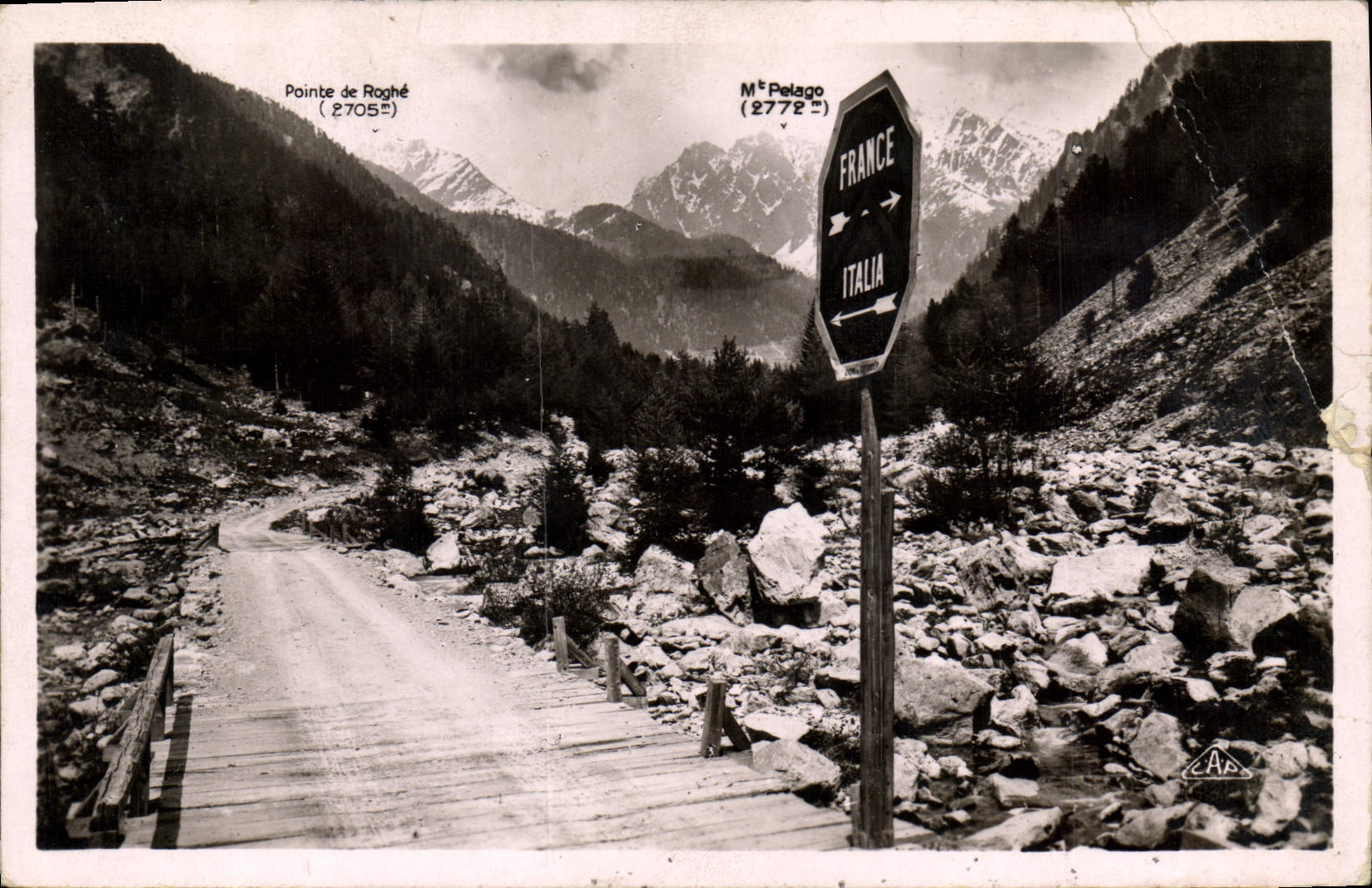 CPA St Martin Vesubie Frontiere Franco Italienne Route du Boreon