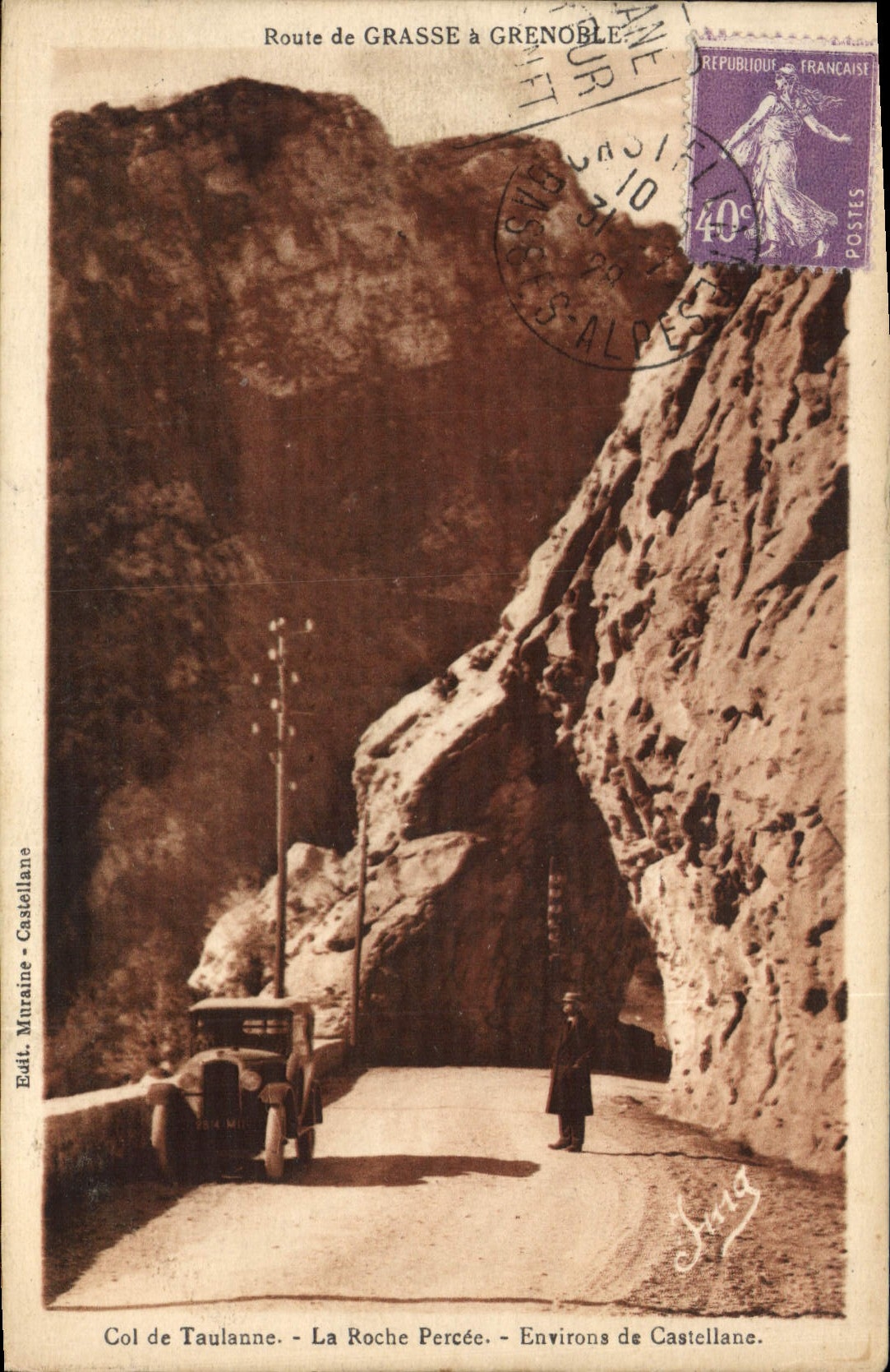 CPA Route de Grasse a Grenoble Colde Taulanne La Roche Environs de Castellane 