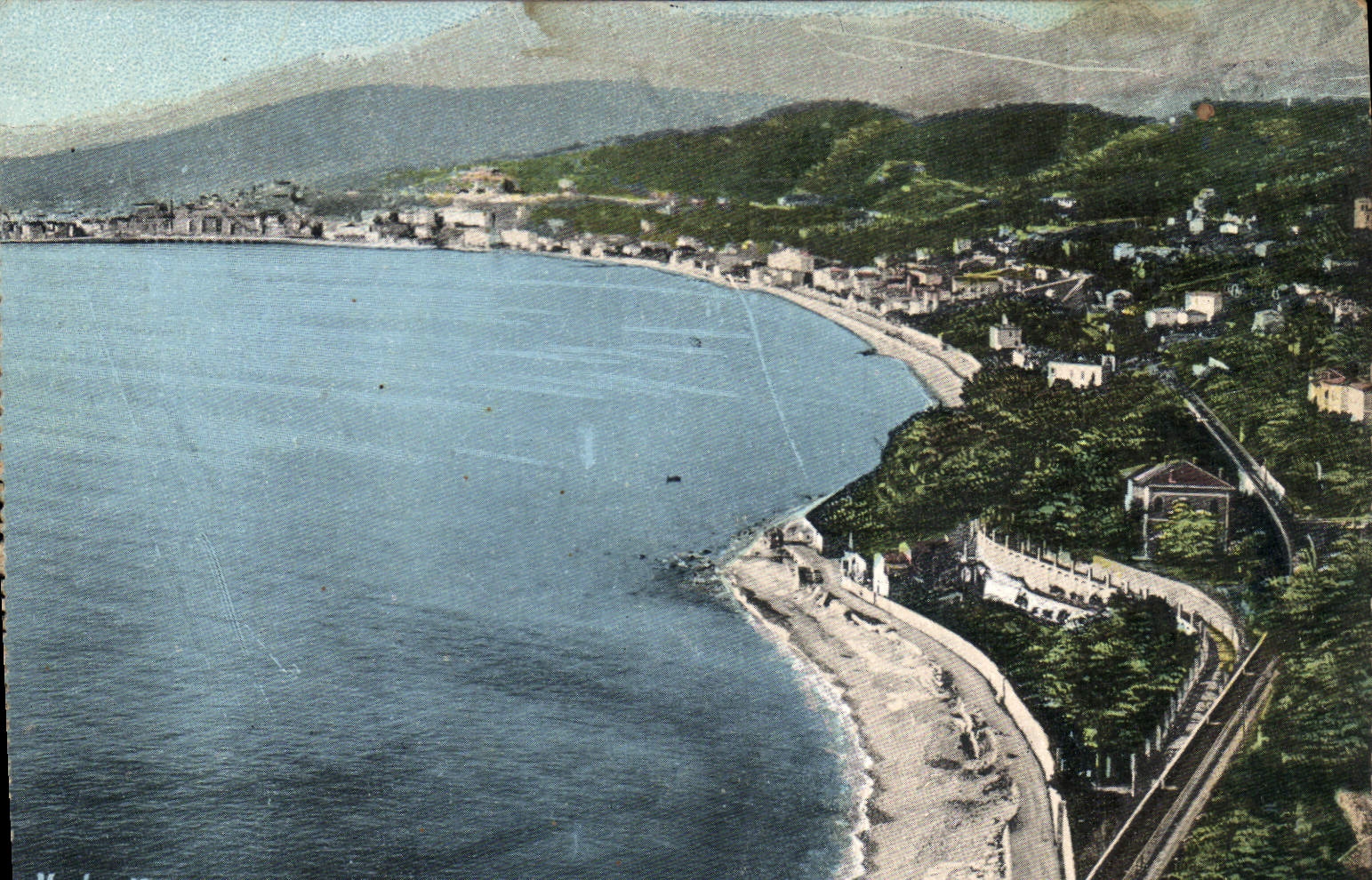 CPA Menton Vue generale prise de la frontiere