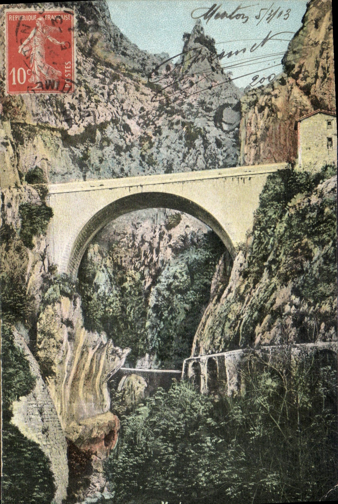 CPA Menton Le pont St louis