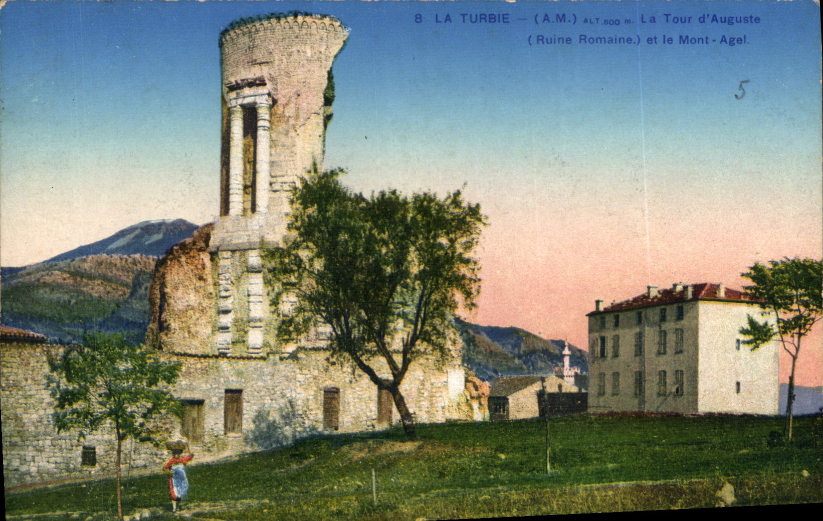 CPA La Turbie AM La Tour d'Auguste et le Mont Agel