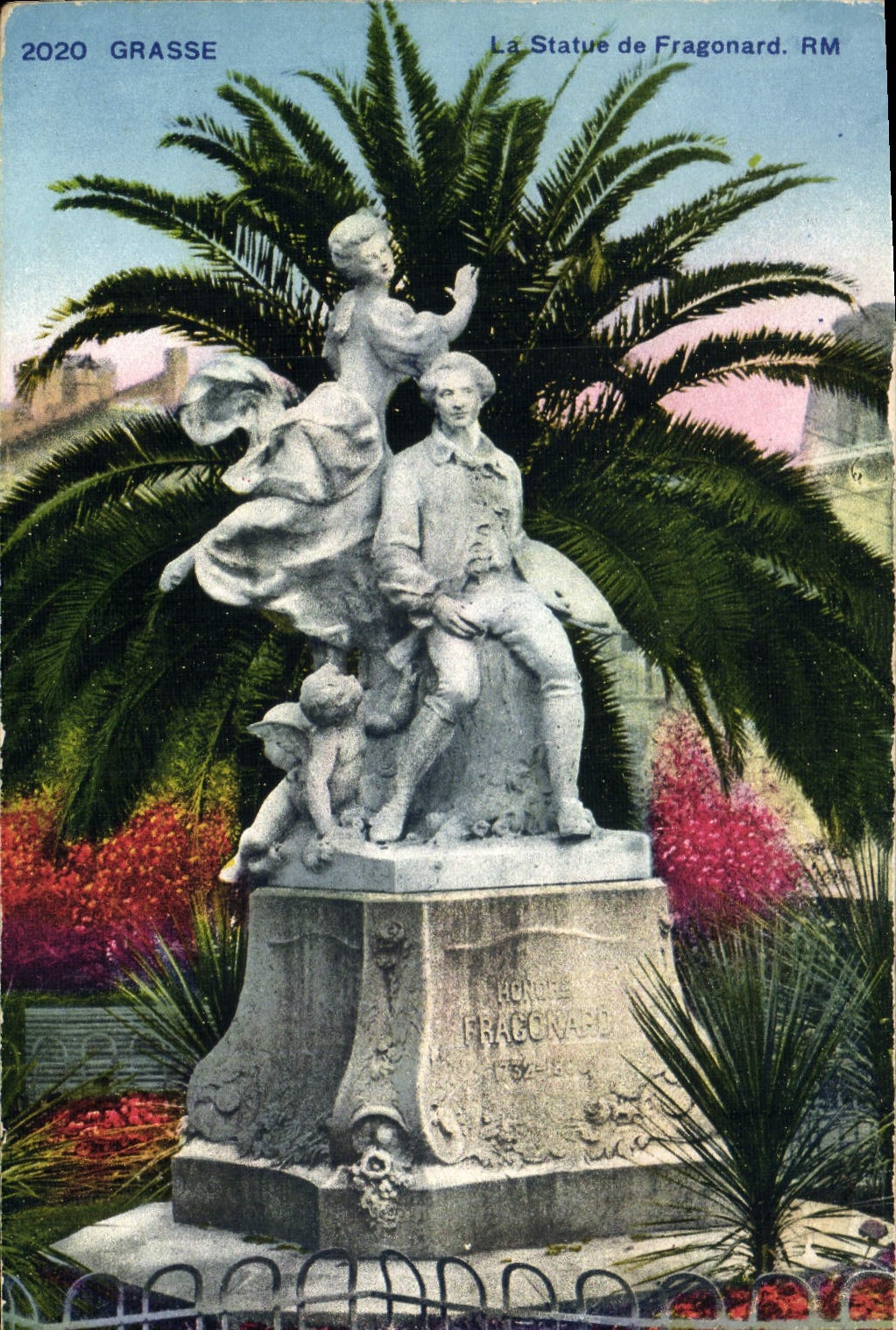 CPA Grasse La Statue de Fragonard 