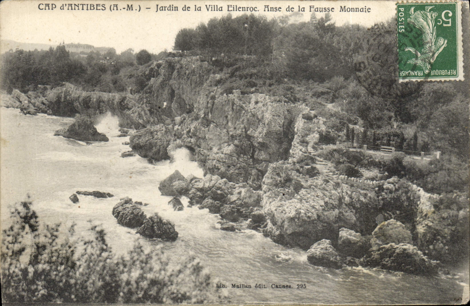 CPA Cap d'Antibes AM Jardin de la Ville Lilenroc Anse de la Fausse Monnaie