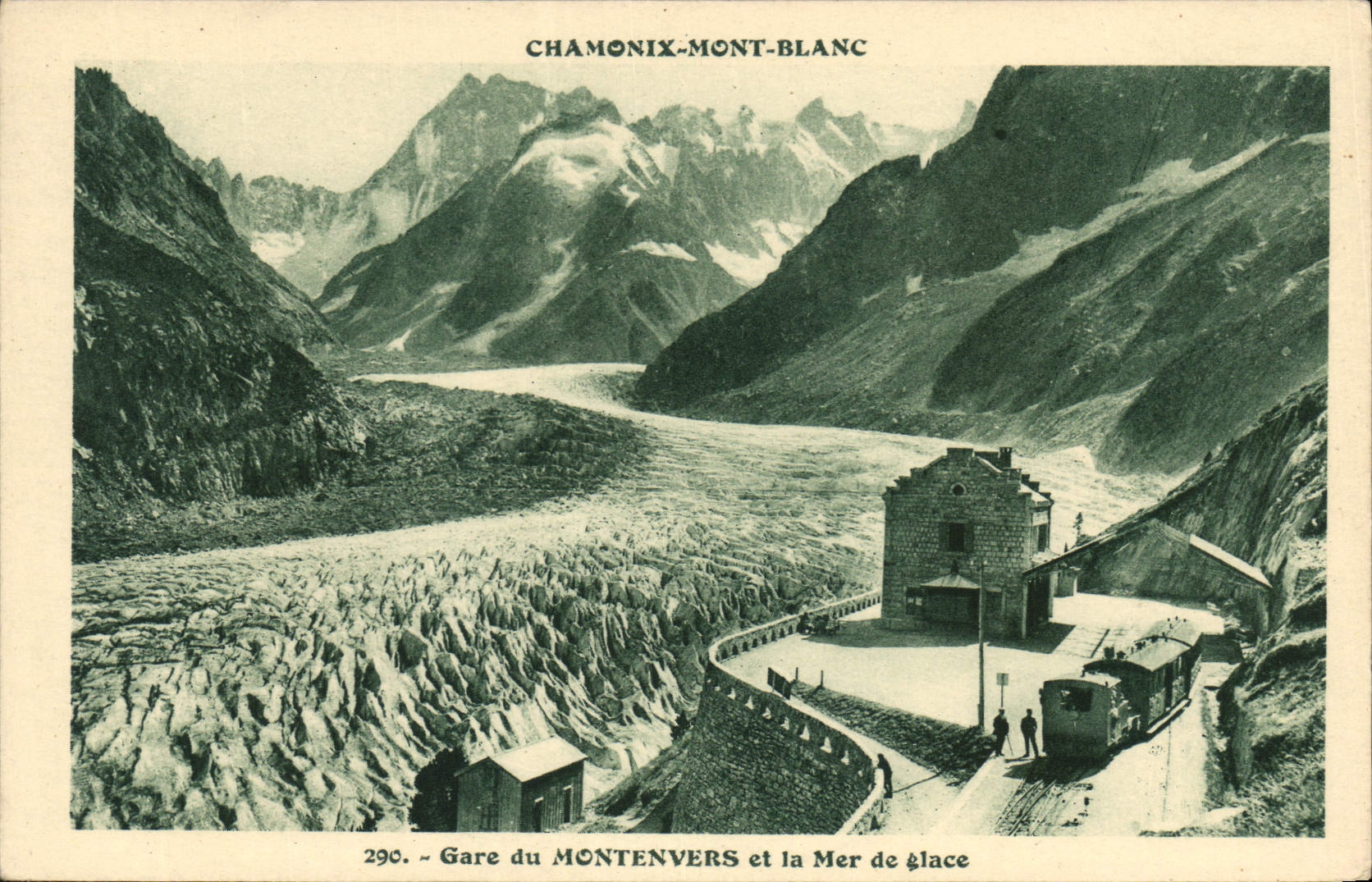 CPA Chamonix Mont Blanc Gare du Montenvers et la Mer de glace Train