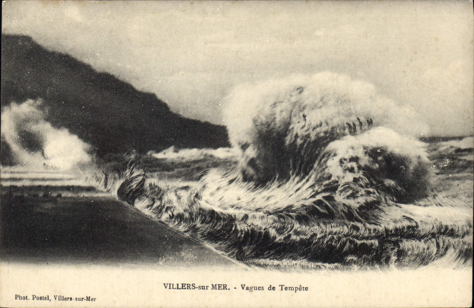 CPA Villers sur Mer Vagues de Tempete