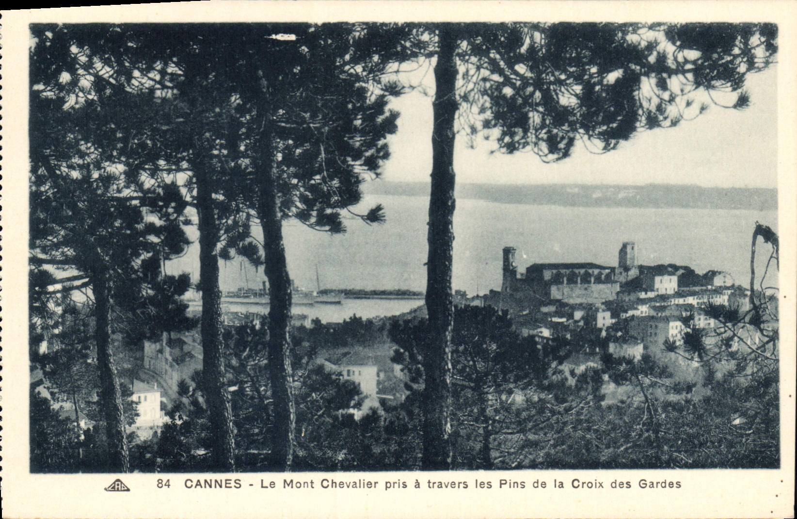 CPA Cannes Le Mont Chevalier pris a travers les Pins de la Croix Gardes 