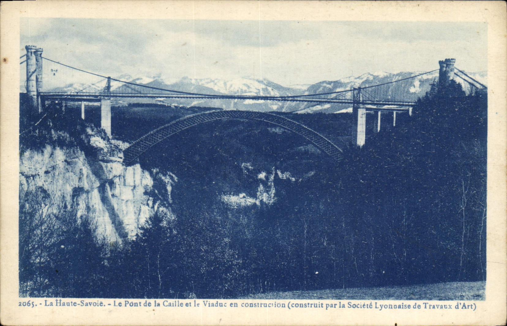 CPA La Haute Savoie Le Pont de la Caille et le Viaduc en construction