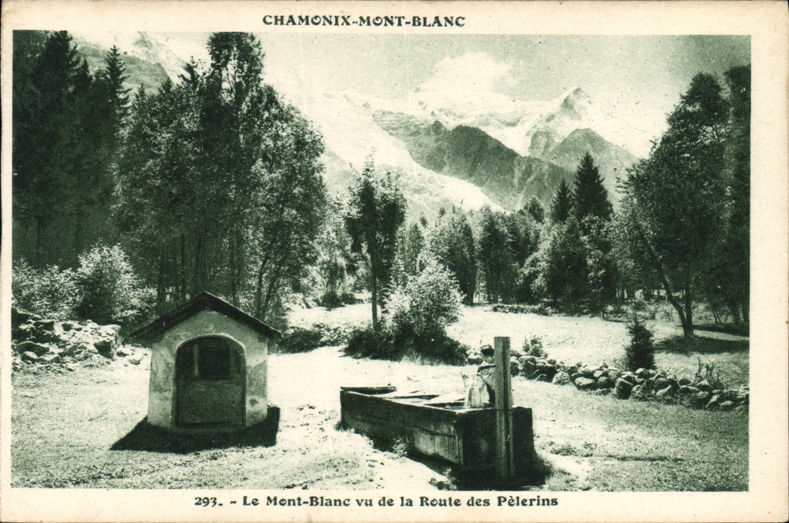 CPA Chamonix Mont Blanc Le Mont Blanc vu de la Route des Pelerins