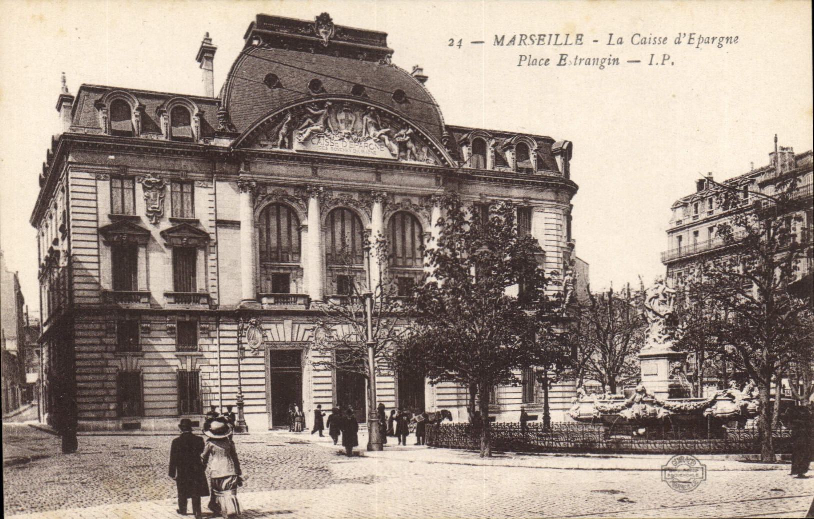 CPA Marseille La Caisse d'Epargne Place Estrangin