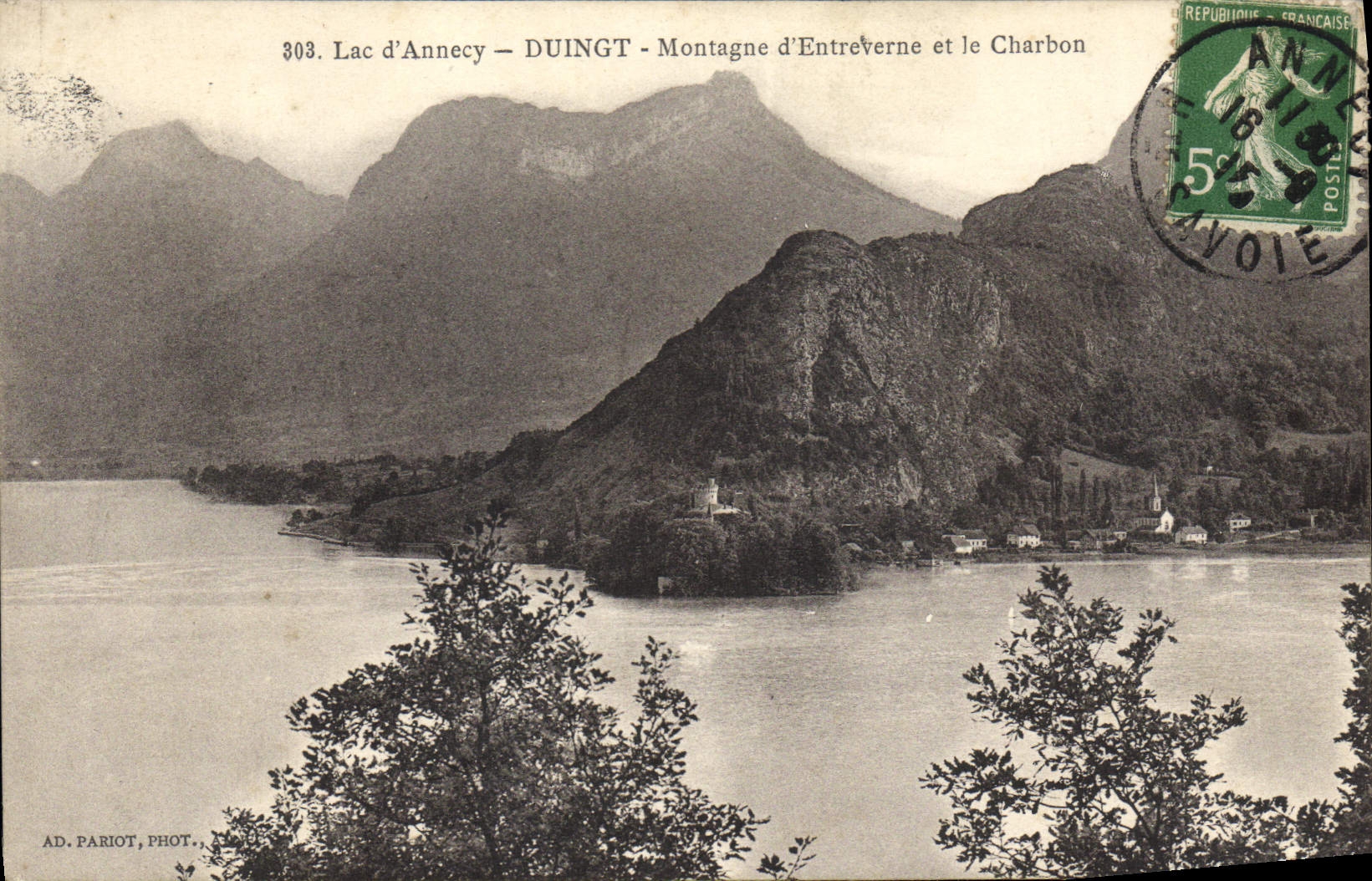 CPA Lac d'Annecy Duingt Montagne d'Entreverne et le Charbon