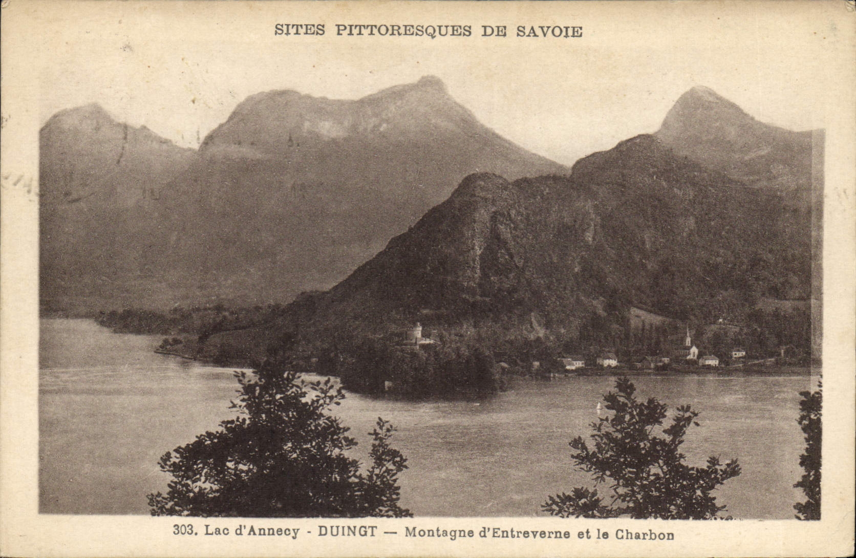 CPA Sites Pittoresques de Savoie Lac d'Annecy Duingt Montagne d'Entraverne et le Charbon