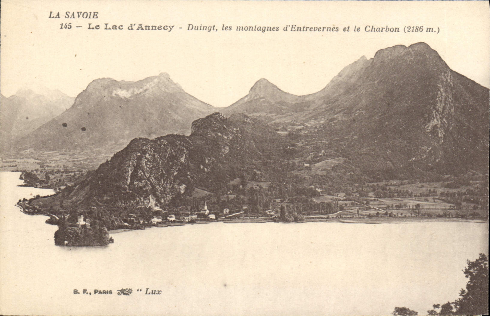 CPA La Savoir Le Lac d'Annecy Duingt les montagnes d'Entrevernes et le Charbon