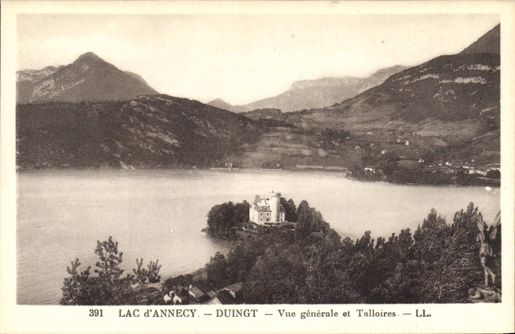 CPA Lac d'Annecy Duingt Vue generale et Talloires 