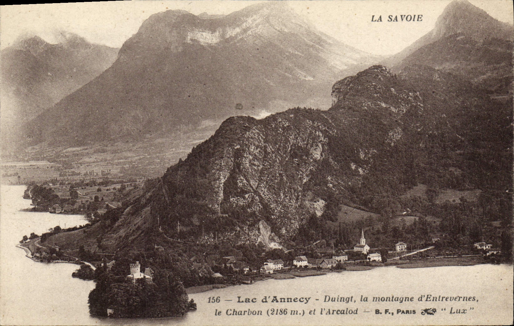 CPA Lac d'Annecy Duingt la montagne d'Entrevernes le Charbon et l'Arcalod 