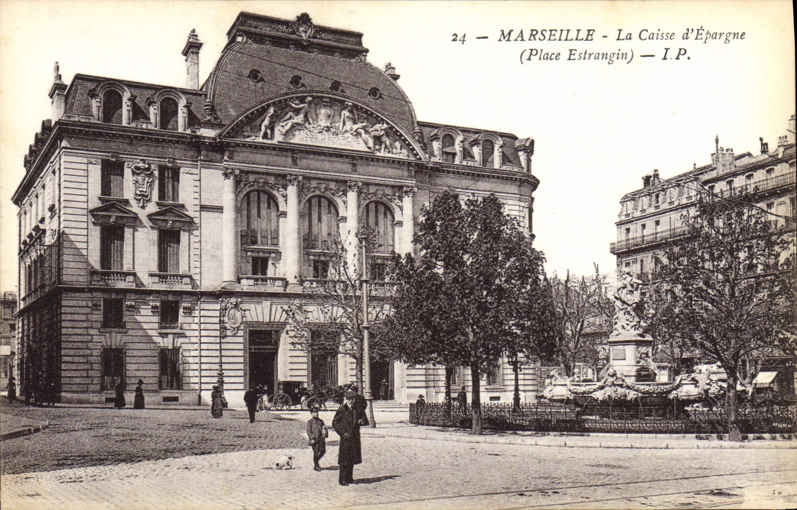 CPA Marseille La Caisse d'Epargne Place Estrangin